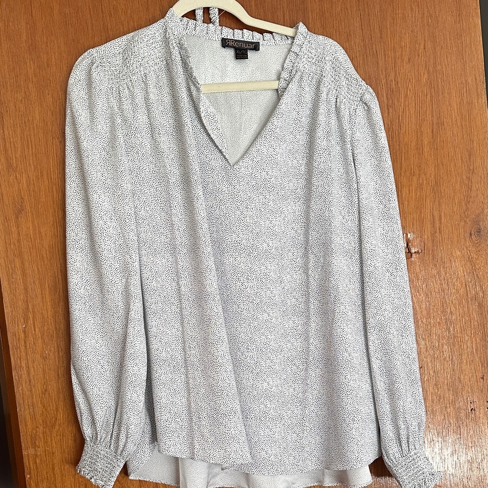 Renuar Black and White Patterned Blouse